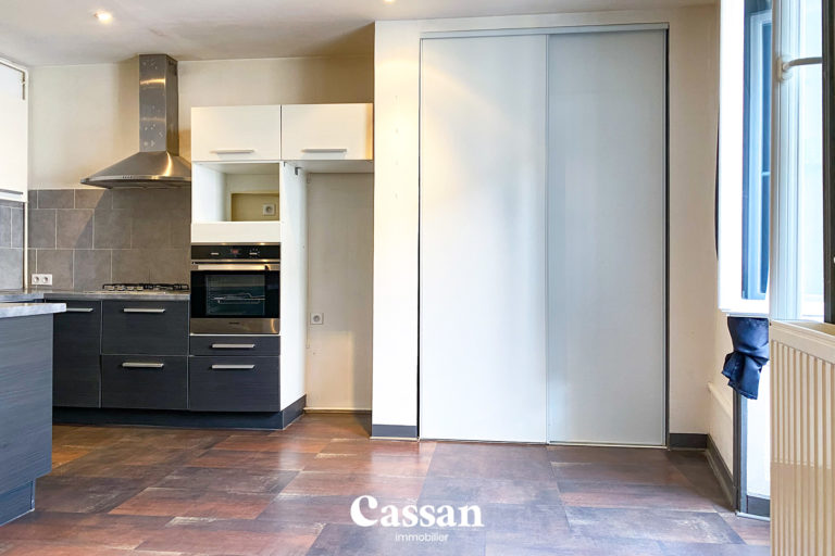 cuisine ouverte placard pièce de vie appartement
