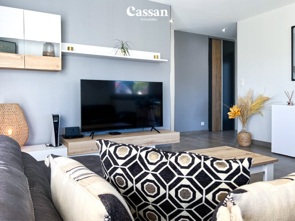 Salon maison à vendre Jussac Cassan immobilier