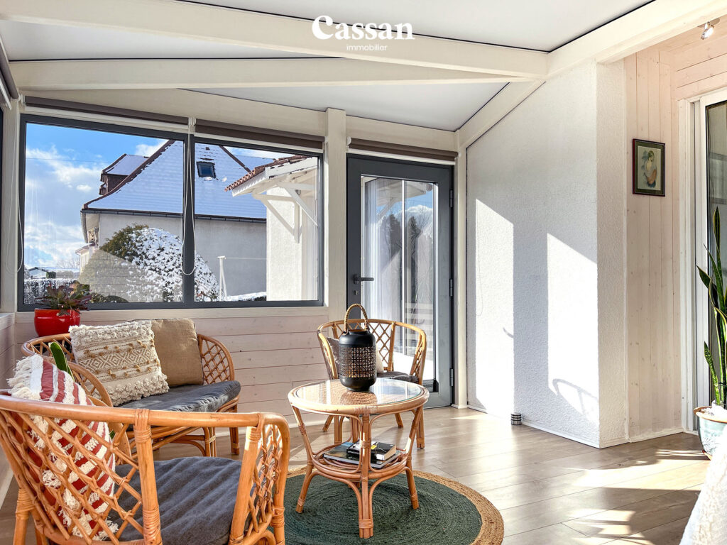 Véranda maison à vendre Aurillac Cassan immobilier