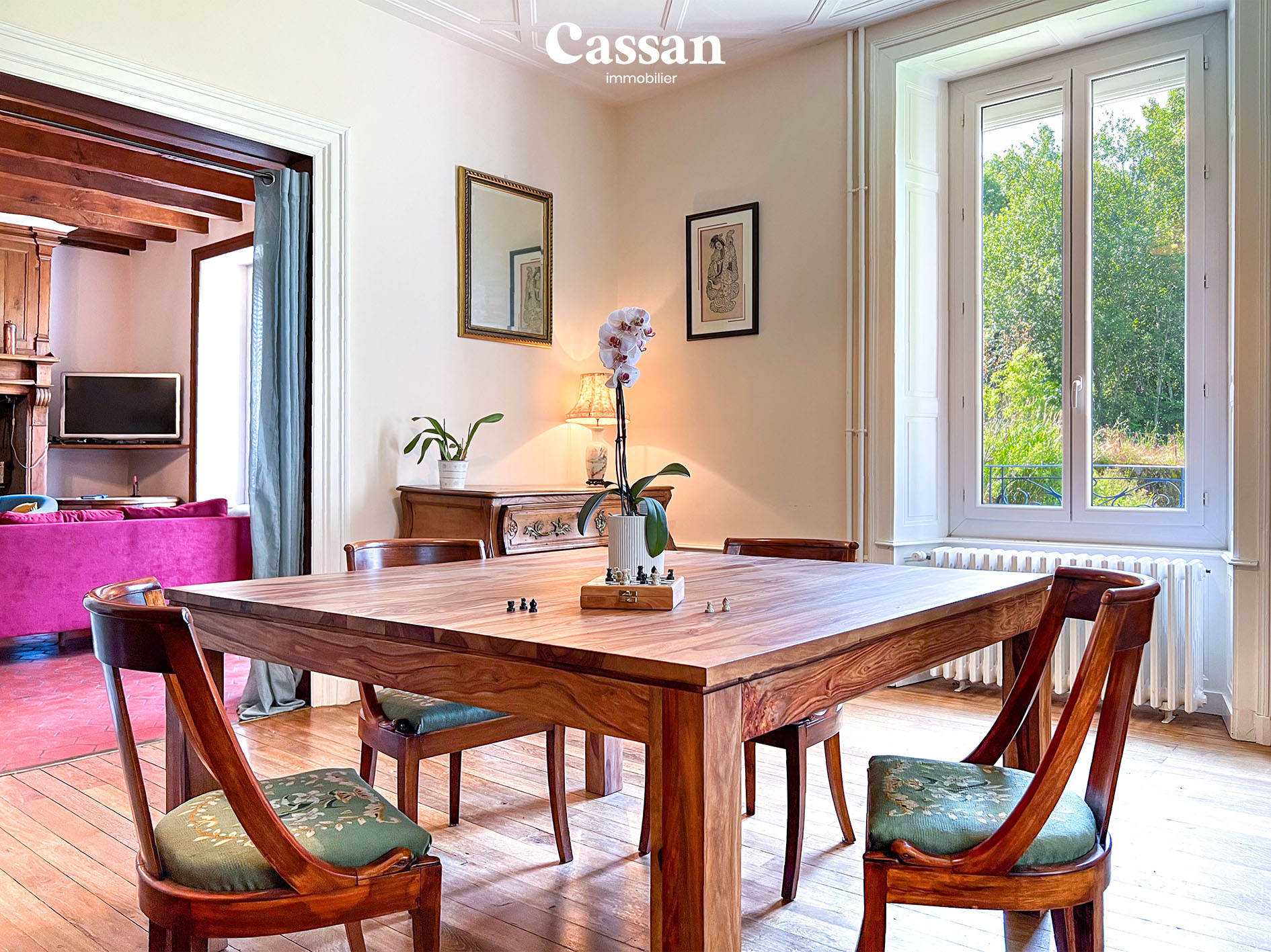 Salon salle à manger maison à vendre Marmanhac Cassan immobilier