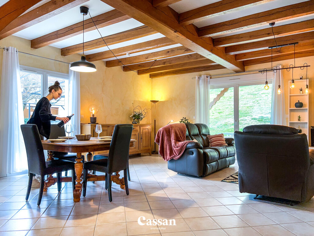Séjour maison à vendre Bagnac-sur-Célé Cassan immobilier agence immobilière