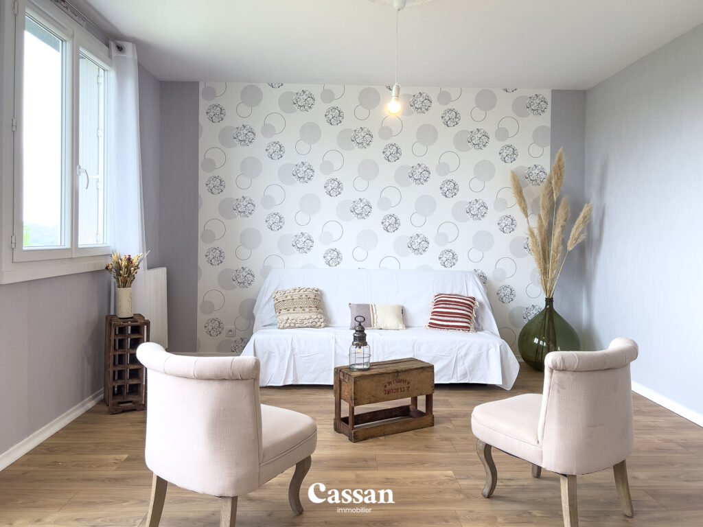 Salon maison à vendre Labrousse Cassan immobilier agence immobilière
