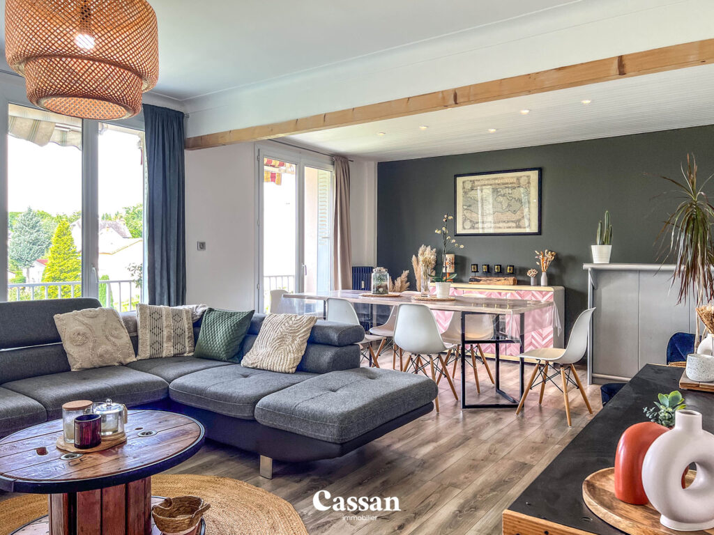 Séjour appartement à vendre Aurillac Cassan immobilier agence immobilière